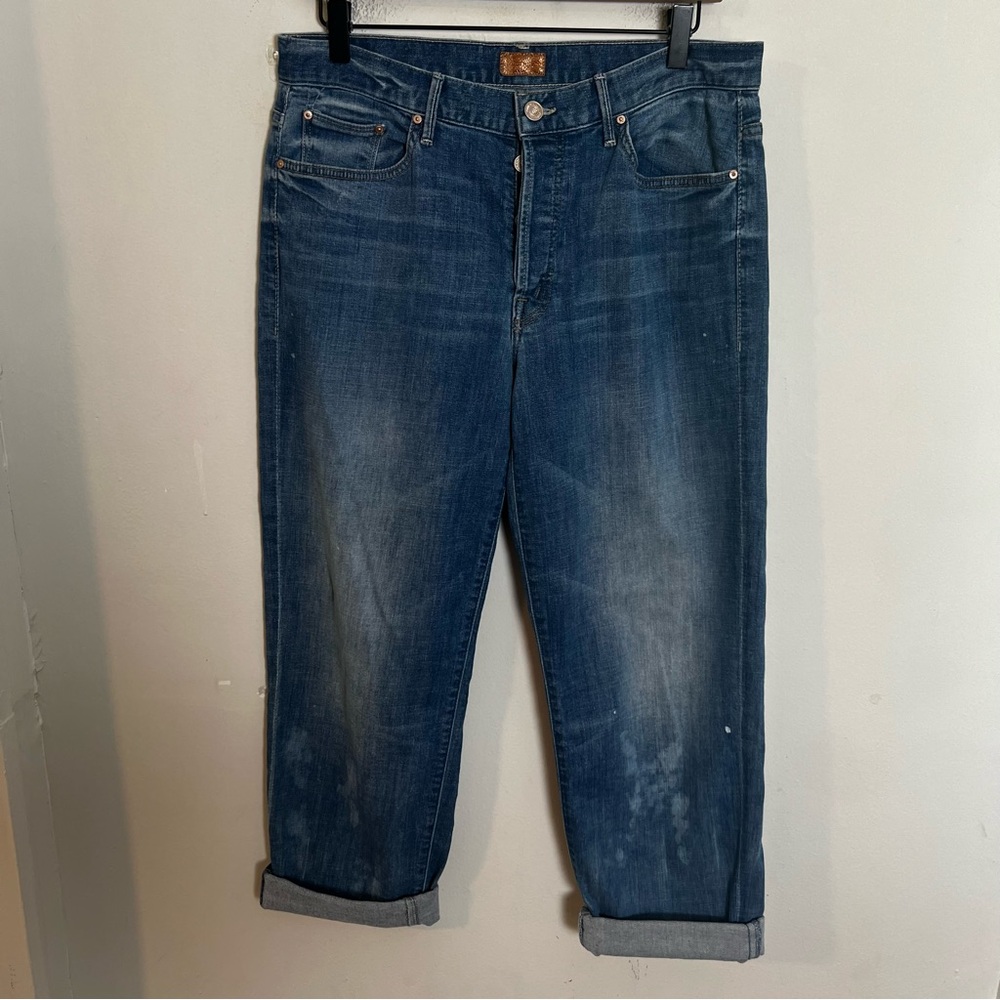 MOTHER- The Brother Getting Rowdy Blue Jeans Denim Stained Button Fly - Picture 2 of 8